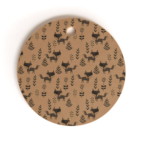 Dash and Ash Friendly Fox Cutting Board Round