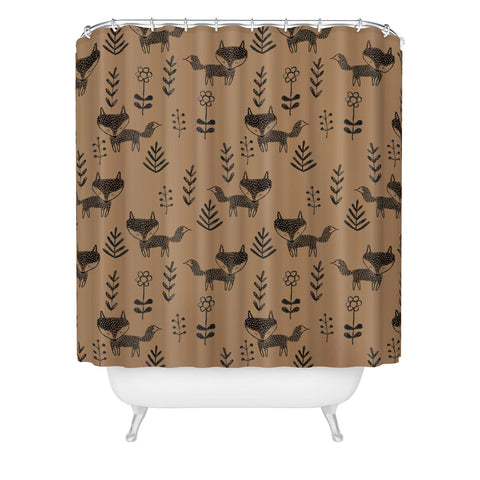 Dash and Ash Friendly Fox Shower Curtain
