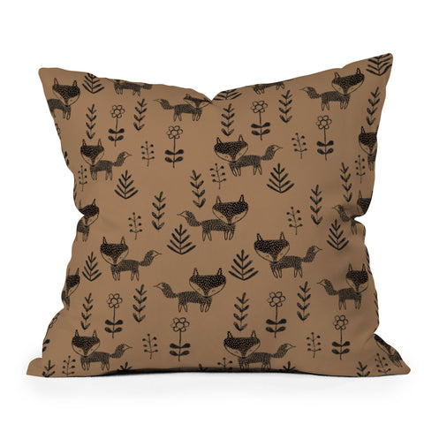 Dash and Ash Friendly Fox Throw Pillow