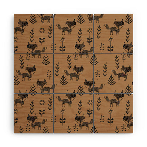 Dash and Ash Friendly Fox Wood Wall Mural