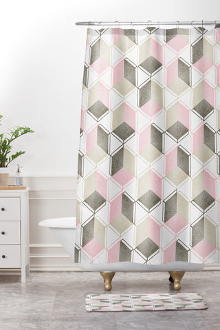 Dash and Ash Golden Moments Shower Curtain And Mat