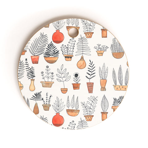 Dash and Ash Happy Plants Cutting Board Round