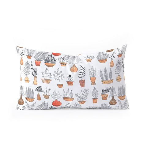 Dash and Ash Happy Plants Oblong Throw Pillow