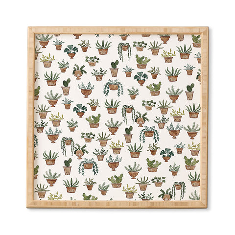 Dash and Ash Happy potted plants Framed Wall Art