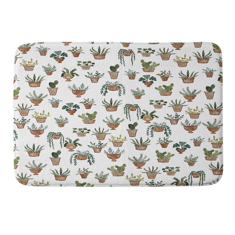 Dash and Ash Happy potted plants Memory Foam Bath Mat