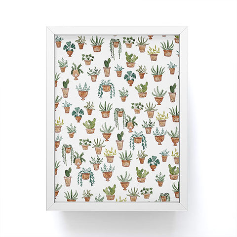 Dash and Ash Happy potted plants Framed Mini Art Print