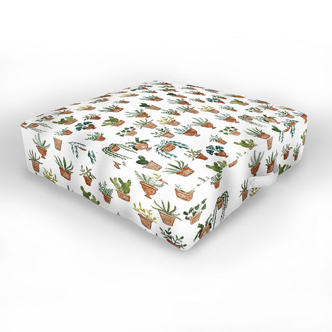 Dash and Ash Happy potted plants Outdoor Floor Cushion