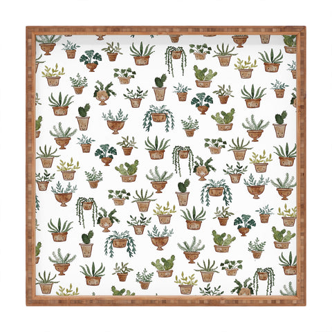 Dash and Ash Happy potted plants Square Tray