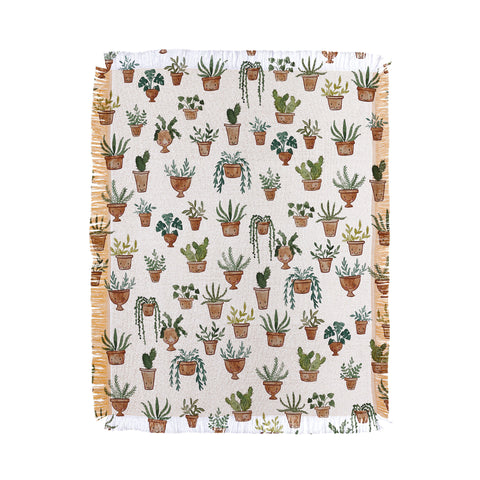 Dash and Ash Happy potted plants Throw Blanket
