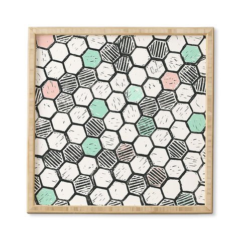 Dash and Ash Honeycomb block print Framed Wall Art