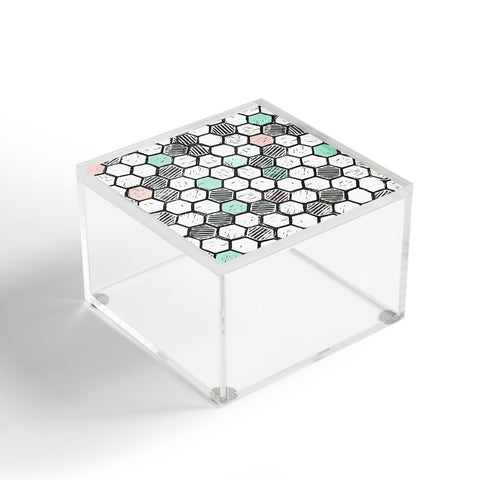 Dash and Ash Honeycomb block print Acrylic Box