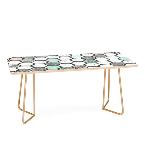 Dash and Ash Honeycomb block print Coffee Table