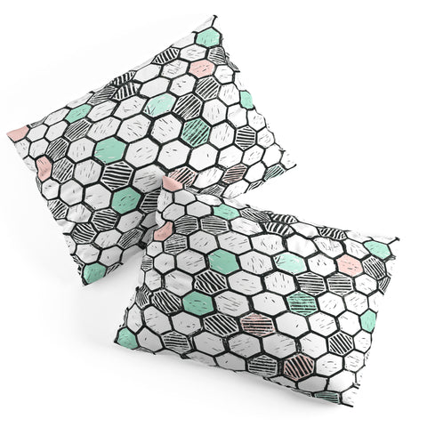Dash and Ash Honeycomb block print Pillow Shams
