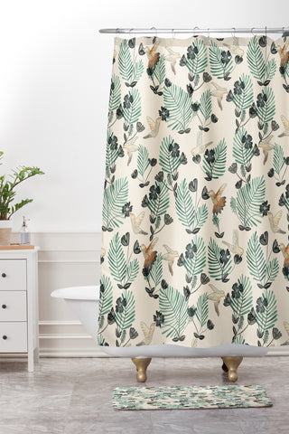 Dash and Ash hum Shower Curtain And Mat