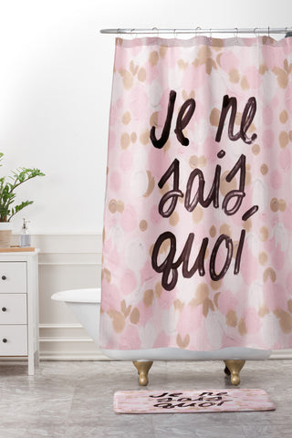 Dash and Ash Je ne sais quoi Pink Shower Curtain And Mat
