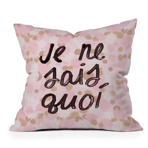 Dash and Ash Je ne sais quoi Pink Throw Pillow