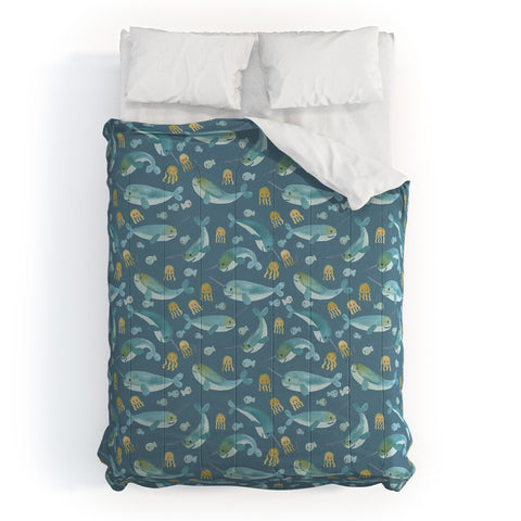 Dash and Ash Jelly Narwhal Comforter