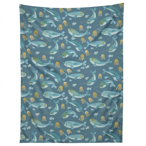 Dash and Ash Jelly Narwhal Tapestry