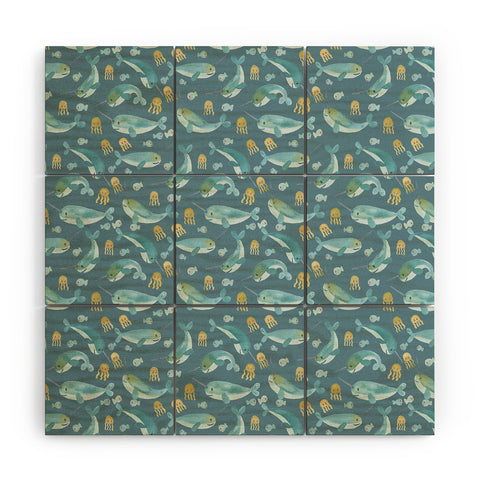 Dash and Ash Jelly Narwhal Wood Wall Mural