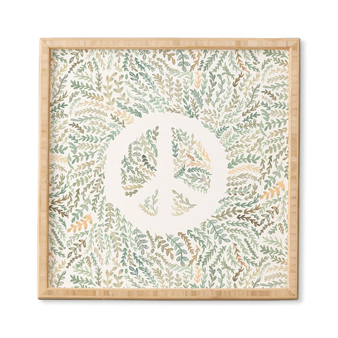 Dash and Ash Leaf Peace Framed Wall Art