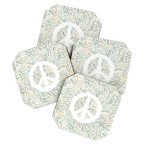 Dash and Ash Leaf Peace Coaster Set