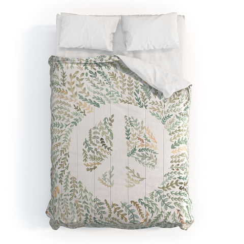 Dash and Ash Leaf Peace Comforter
