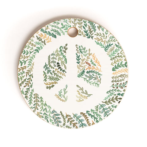 Dash and Ash Leaf Peace Cutting Board Round