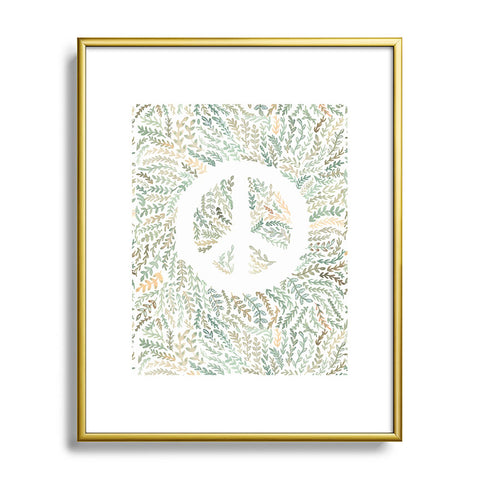 Dash and Ash Leaf Peace Metal Framed Art Print