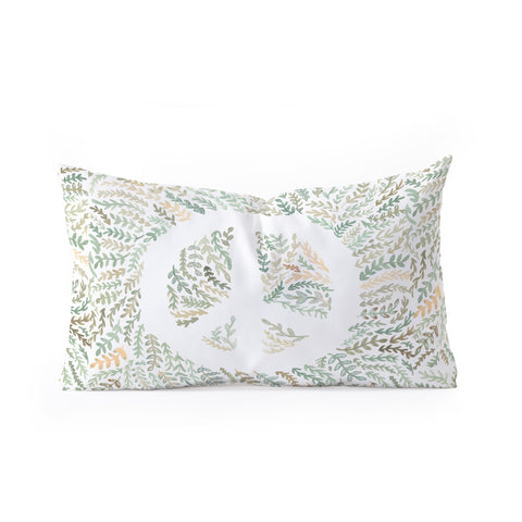 Dash and Ash Leaf Peace Oblong Throw Pillow