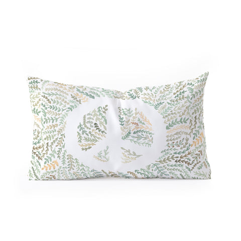 Dash and Ash Leaf Peace Oblong Throw Pillow