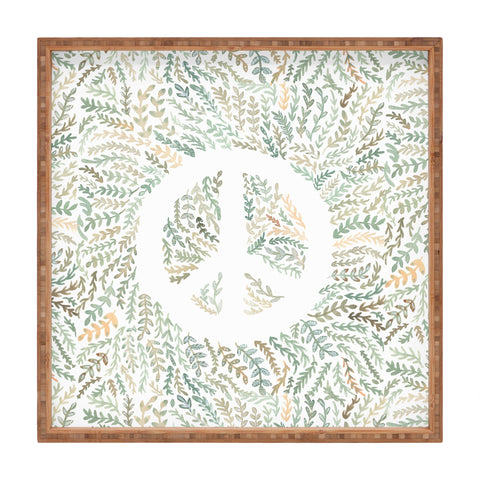 Dash and Ash Leaf Peace Square Tray