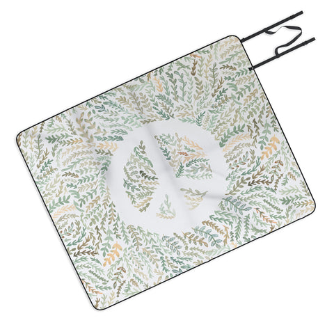 Dash and Ash Leaf Peace Picnic Blanket