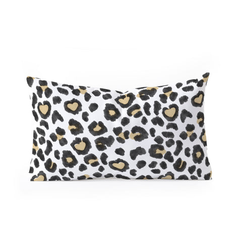 Dash and Ash Leopard Heart Oblong Throw Pillow