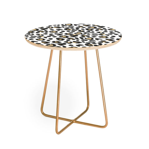 Dash and Ash Leopard Heart Round Side Table