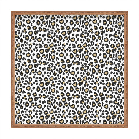 Dash and Ash Leopard Heart Square Tray