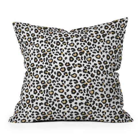 Dash and Ash Leopard Heart Throw Pillow