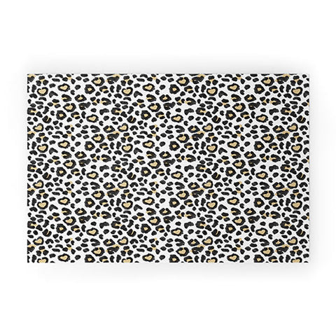 Dash and Ash Leopard Heart Welcome Mat
