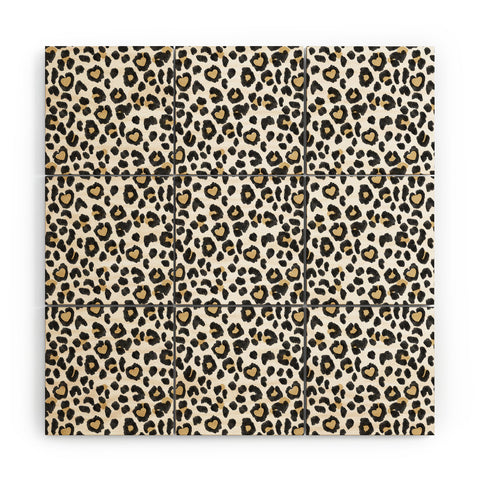 Dash and Ash Leopard Heart Wood Wall Mural