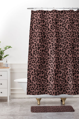 Dash and Ash Leopard Love Shower Curtain And Mat