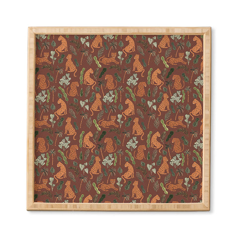 Dash and Ash Leopards and Plants Framed Wall Art