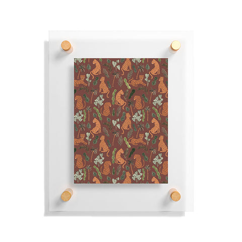 Dash and Ash Leopards and Plants Floating Acrylic Print