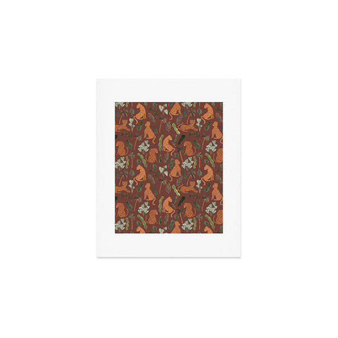 Dash and Ash Leopards and Plants Art Print