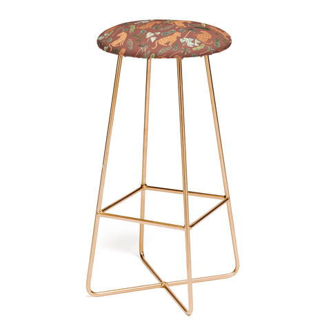 Dash and Ash Leopards and Plants Bar Stool