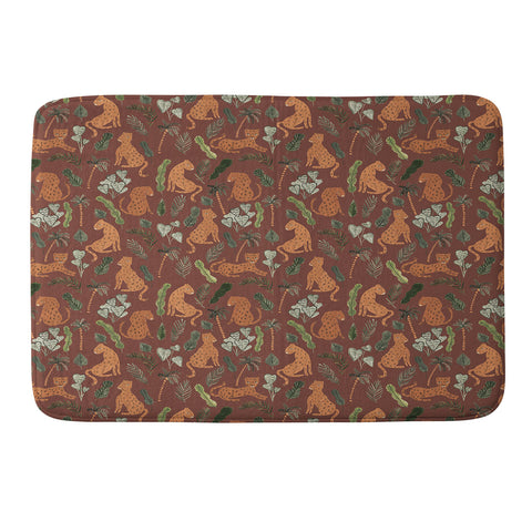 Dash and Ash Leopards and Plants Memory Foam Bath Mat