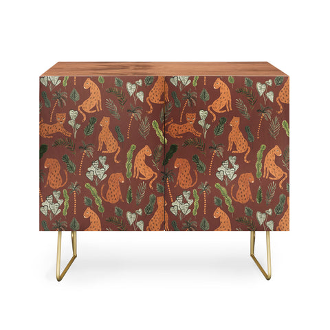 Dash and Ash Leopards and Plants Credenza
