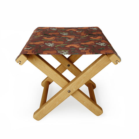 Dash and Ash Leopards and Plants Folding Stool