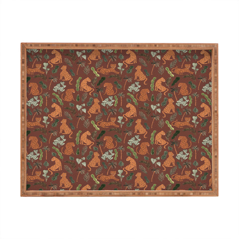 Dash and Ash Leopards and Plants Rectangular Tray