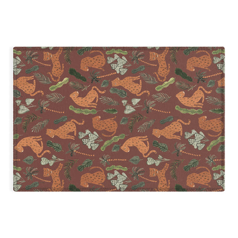 Dash and Ash Leopards and Plants Outdoor Rug