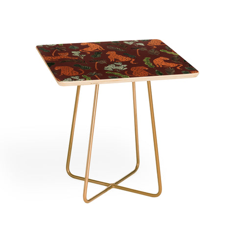 Dash and Ash Leopards and Plants Side Table