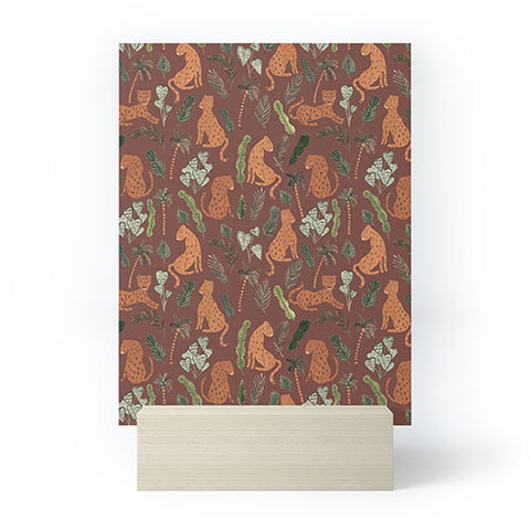 Dash and Ash Leopards and Plants Mini Art Print